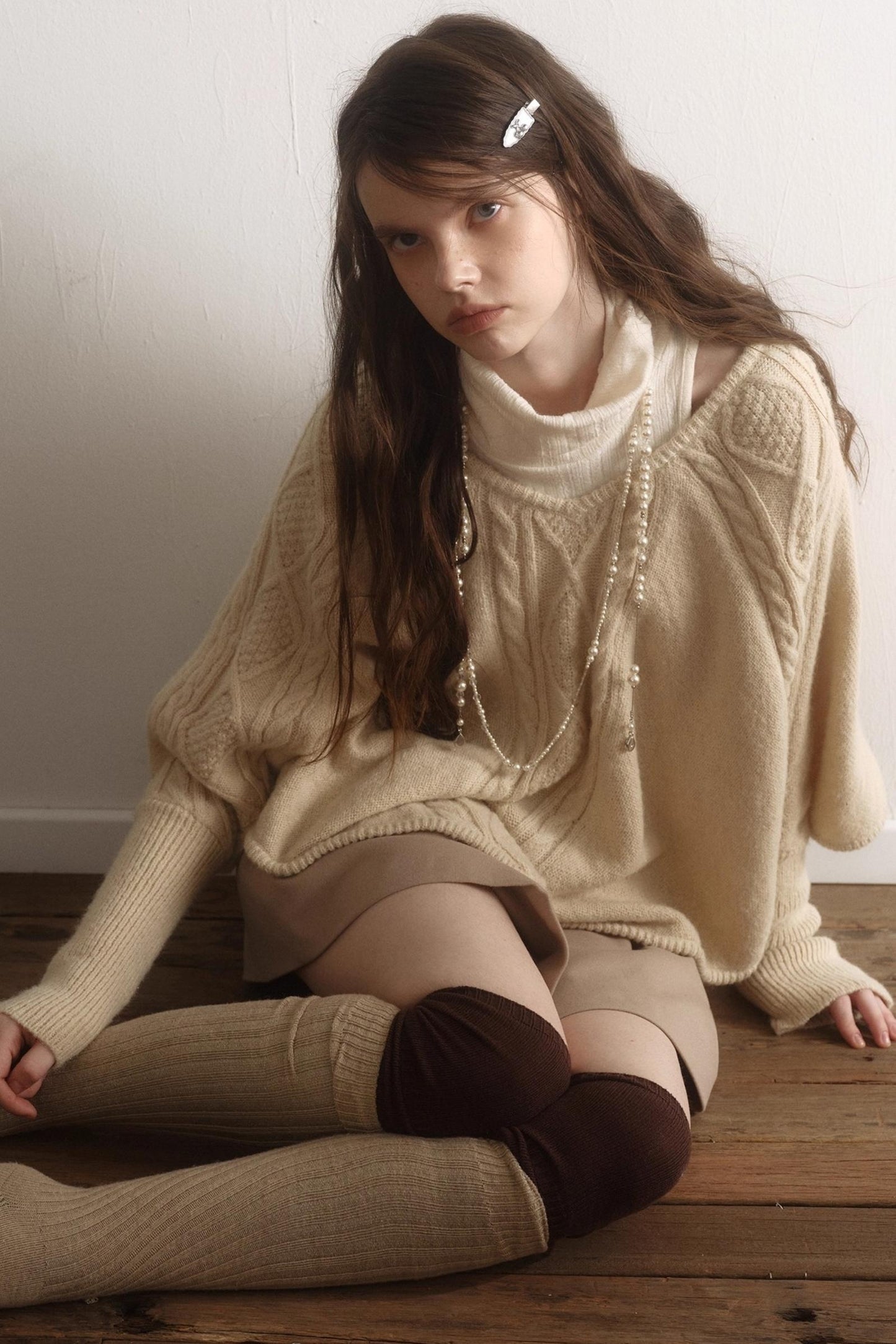 Light Purple Wool Batwing Sweater Set-Up