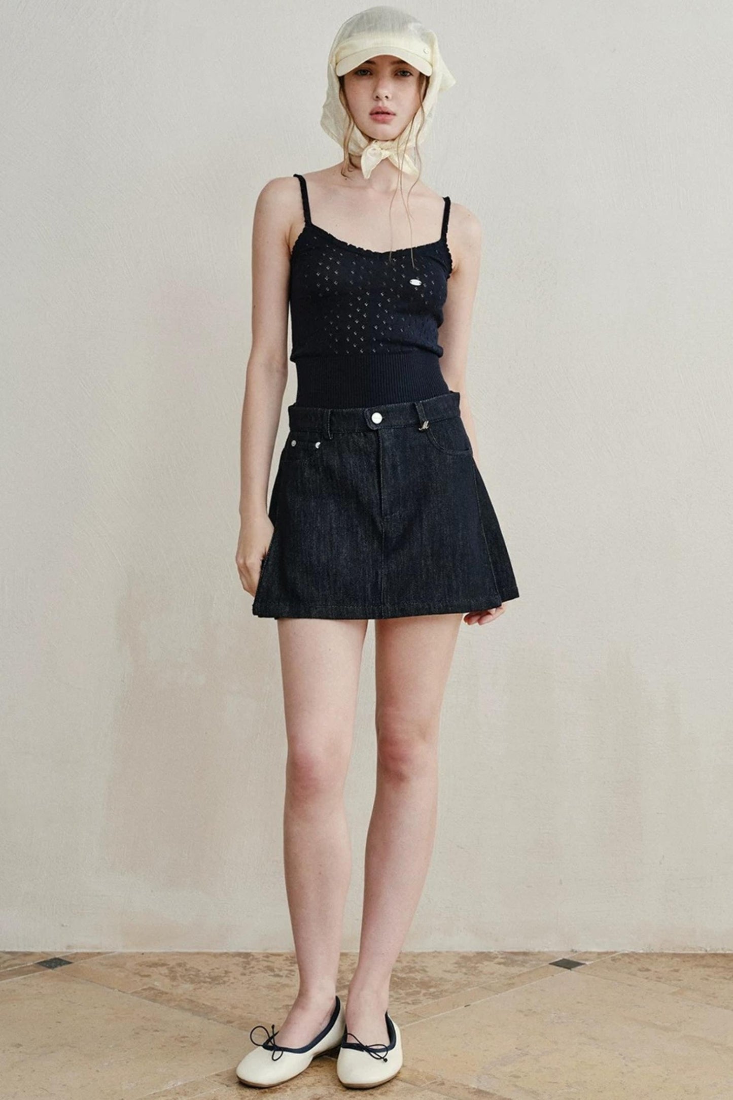 Retro Denim A-Line Skirt