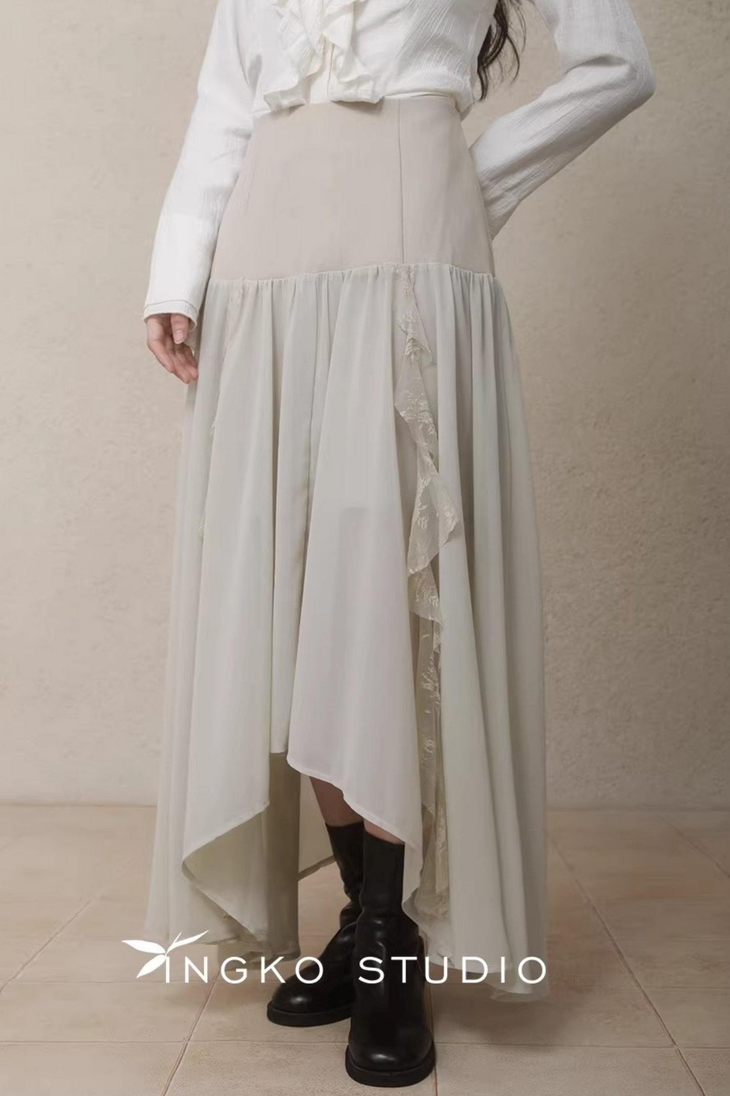 Irregular Hemp Patchwork Skirt