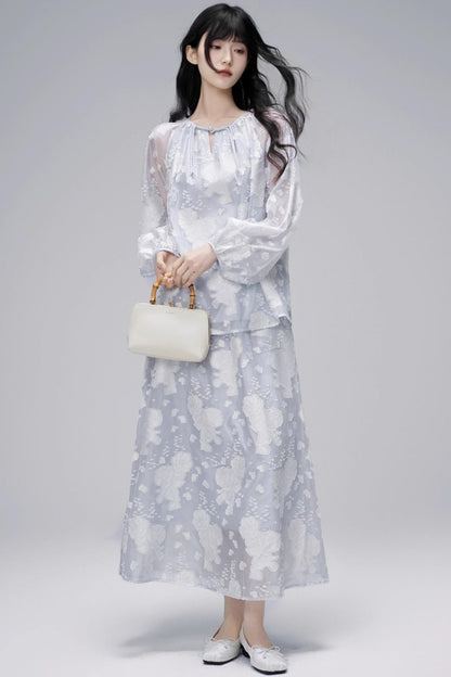 Autumn Jacquard Skirt Set