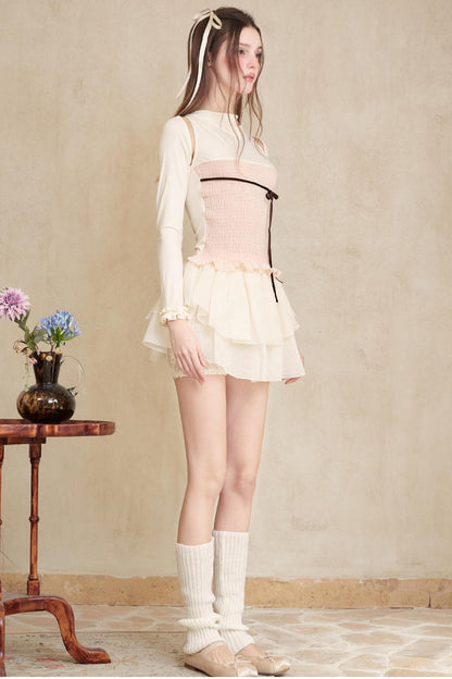 Stylish Apricot Ballet Top Set