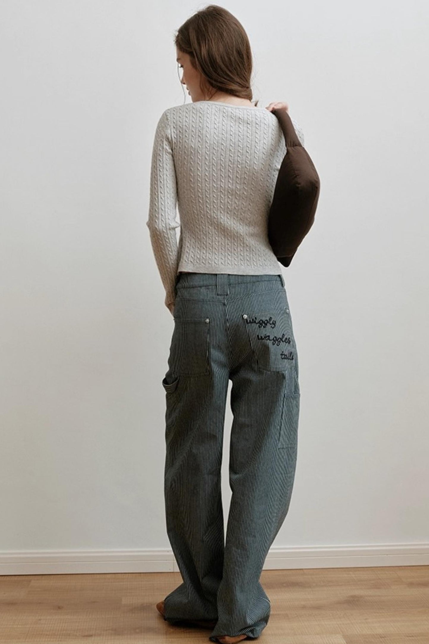 Embroidered Airy Drapey Pants