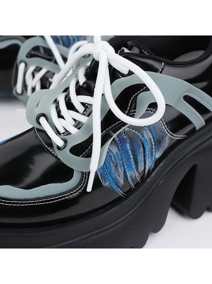 Niche Punk Style Lace Up Platform Shoes