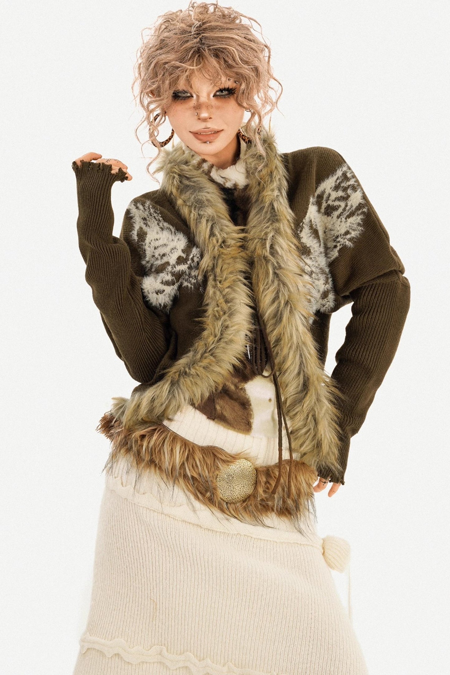 Retro Barn-Style Knit Cardigan