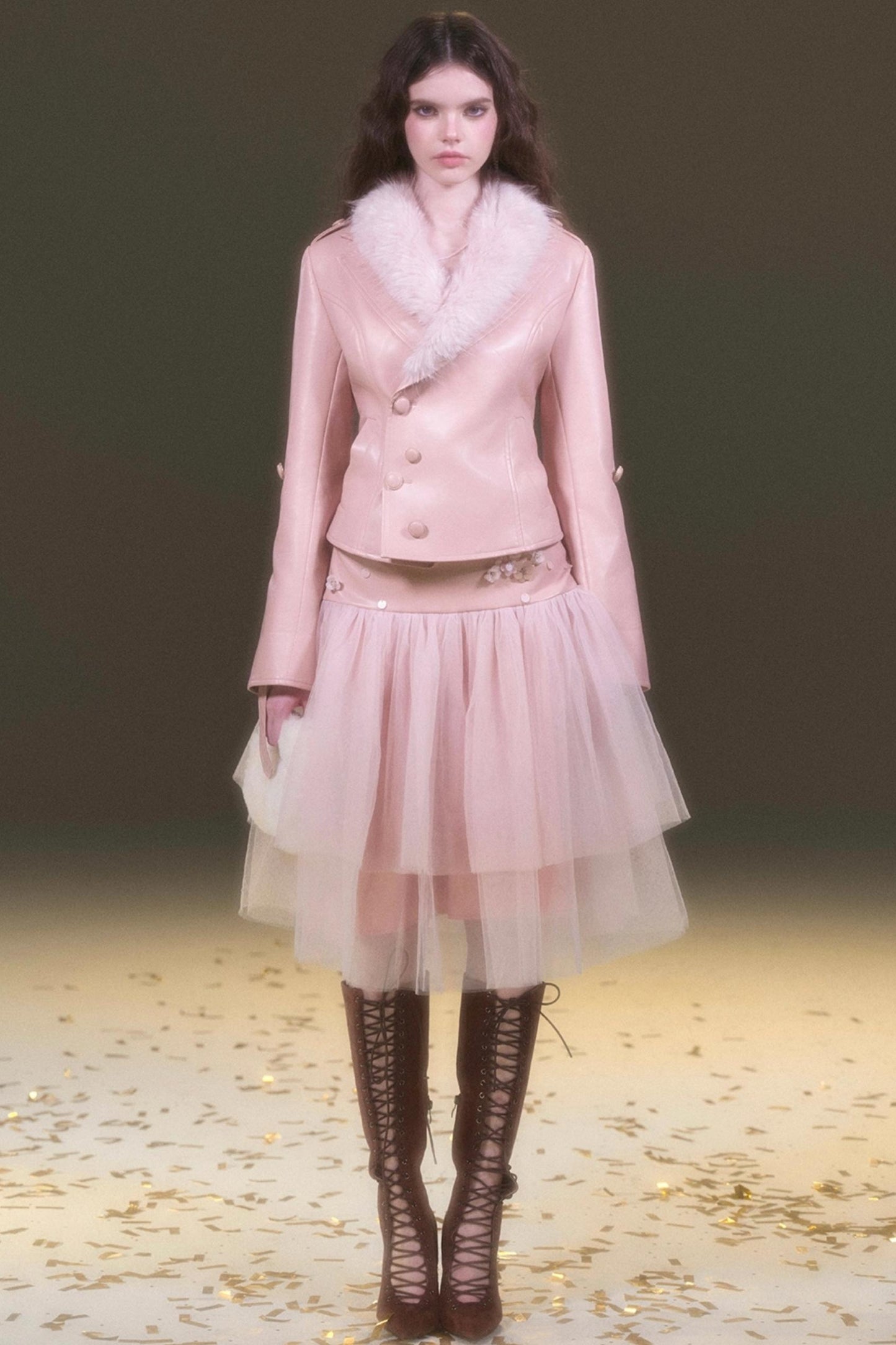 Pink Leather Jacket Set-Up