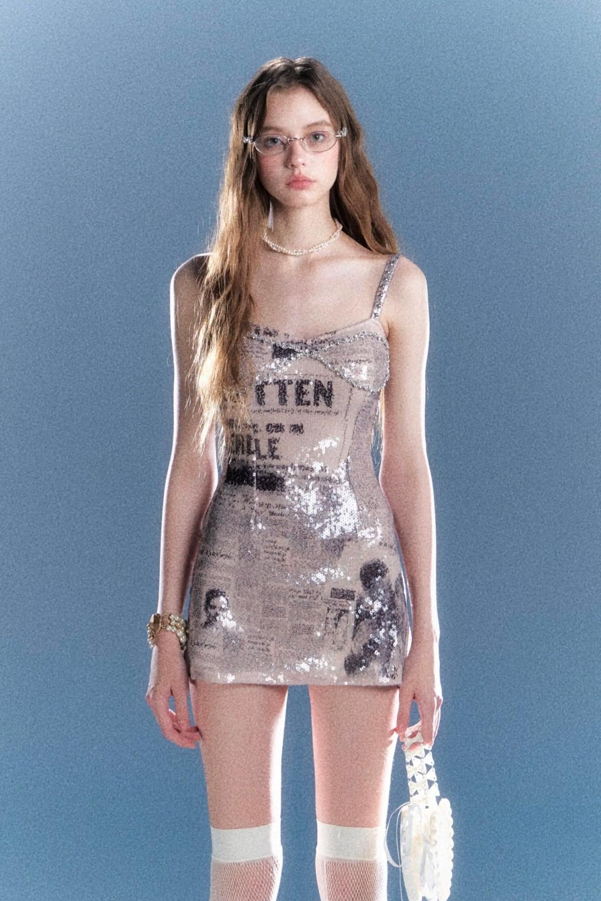 Newspaper Print Dress