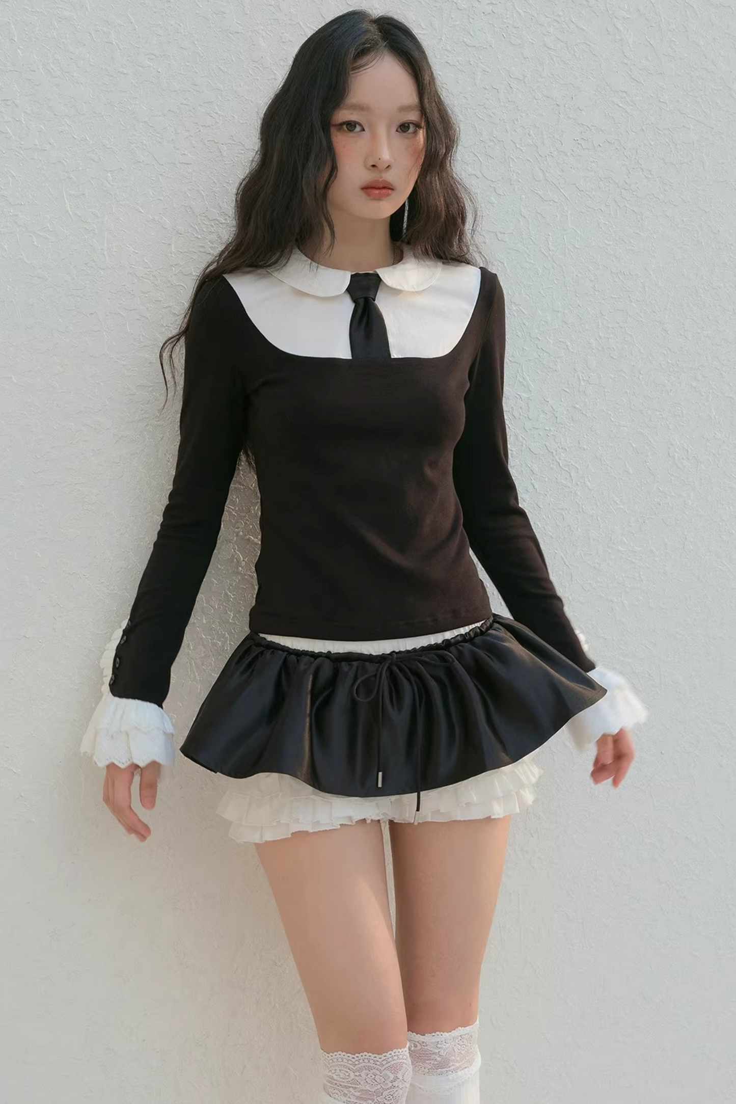 Ruffled Polka Dot Pants Skirt