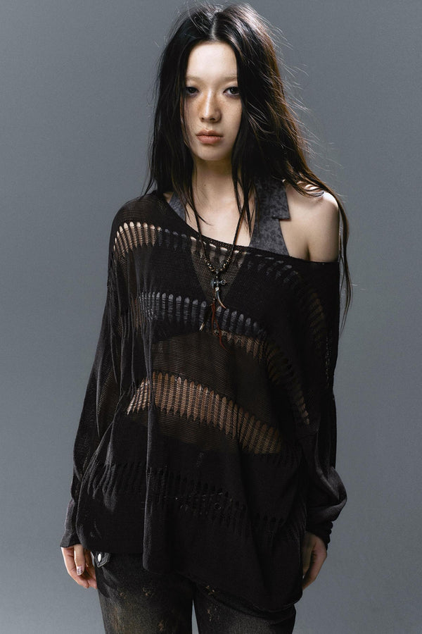 Linen Knit Cover-Up Top