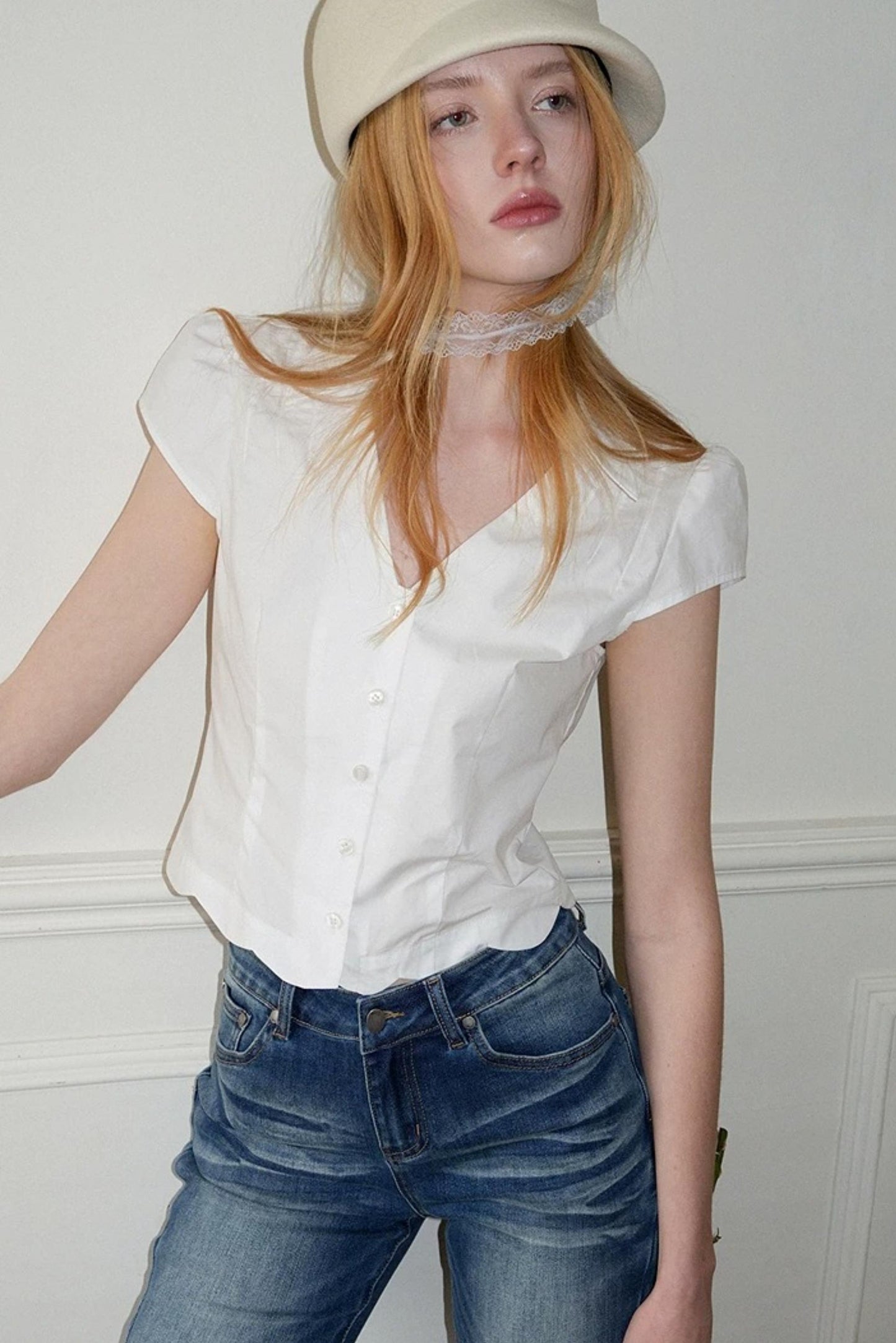 Petal Wave Hem Blouse