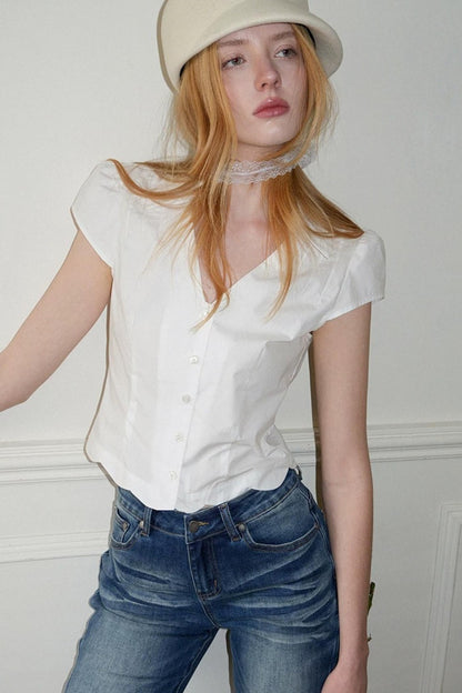 Petal Wave Hem Blouse