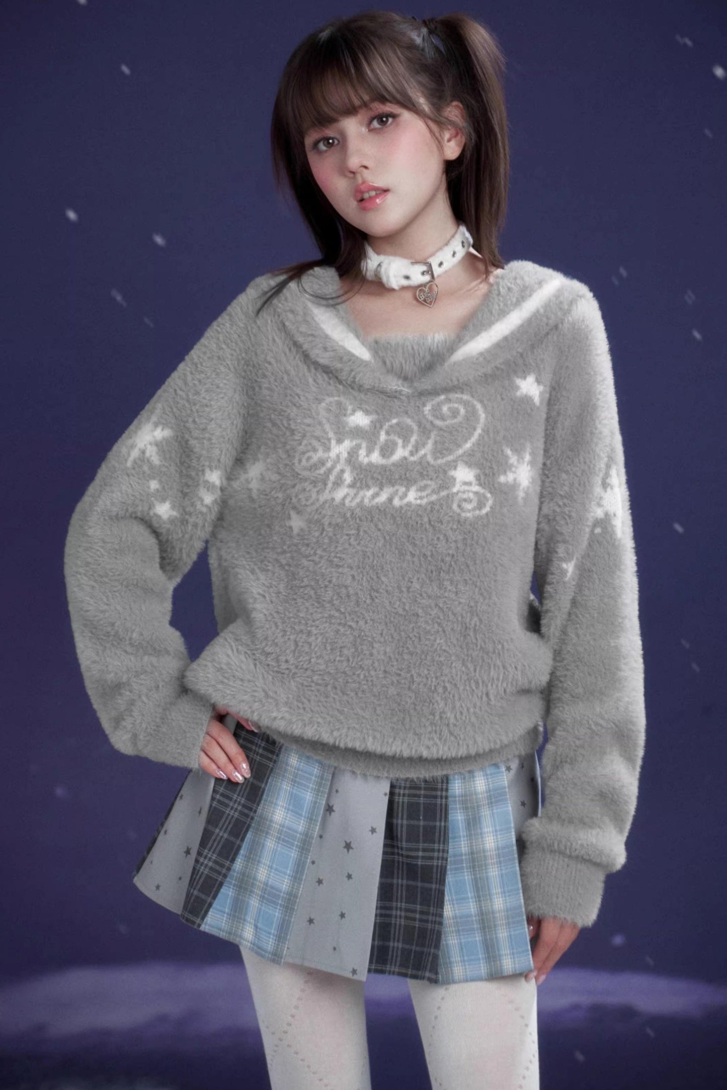 Patchwork Pleated Short Skirt