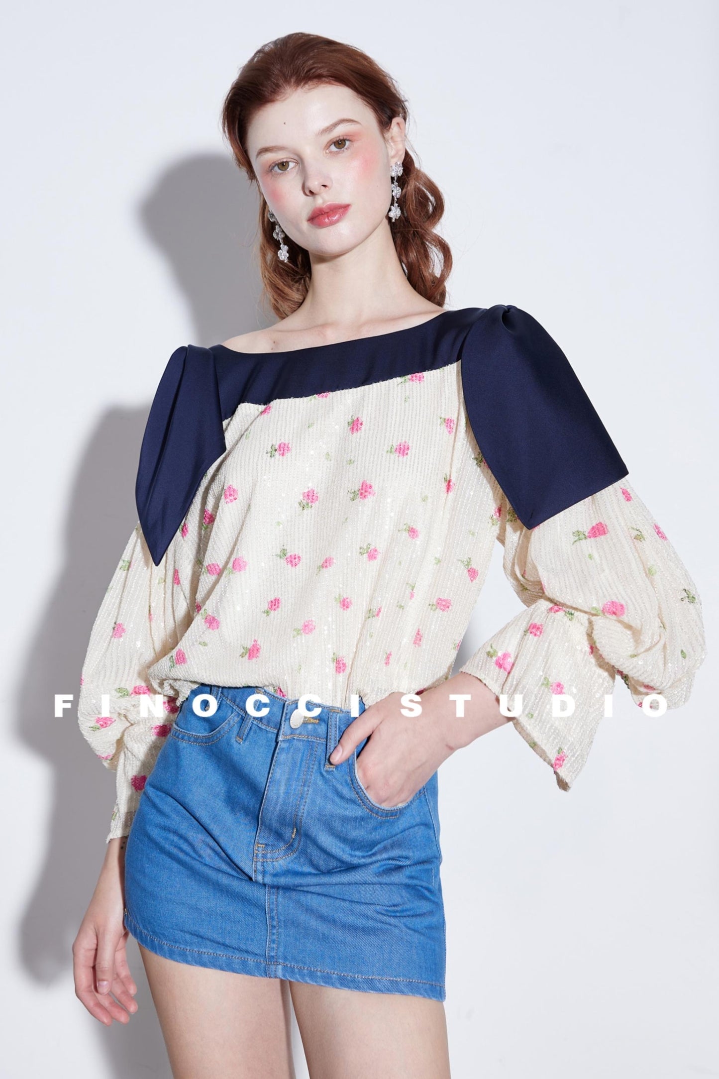 Sequin Rabbit Sleeve Shirt