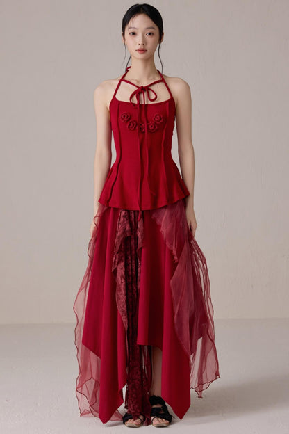 Pink Floral Knit Camisole