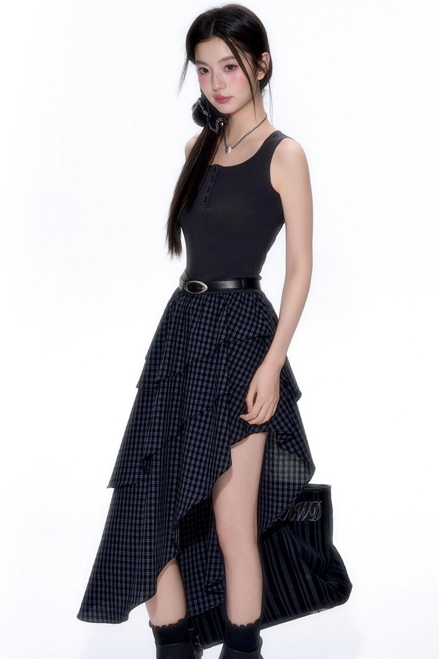 Summer Patchwork Asymmetrical Hem Dress