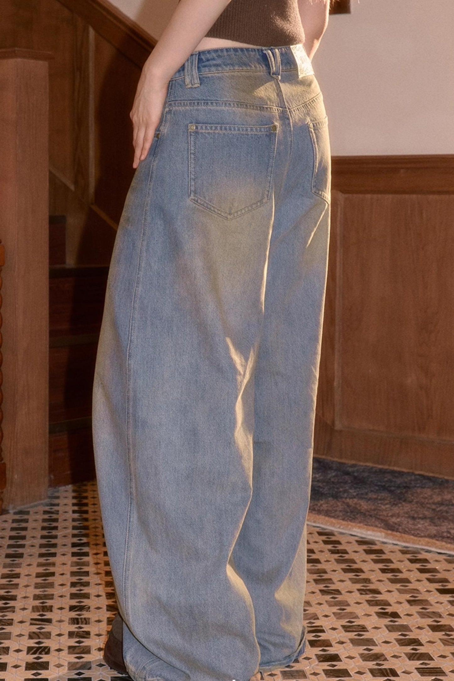Vintage Smeared Denim Pants