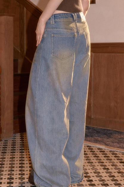 Vintage Smeared Denim Pants