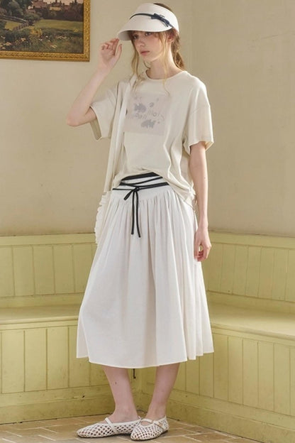 Retro Loose A-Line Stripe Skirt