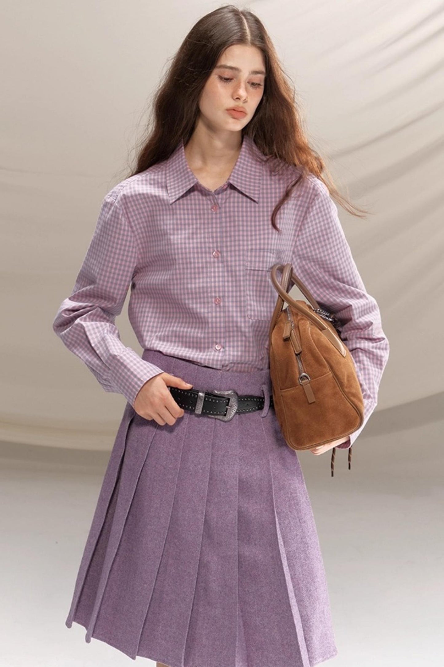 Bella Island Checkered Cotton Pocket Shirt
