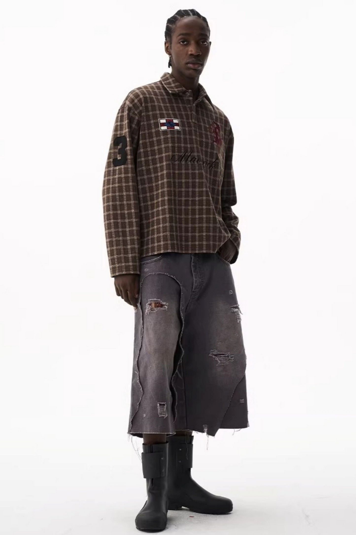 American Retro Plaid Polo Shirt