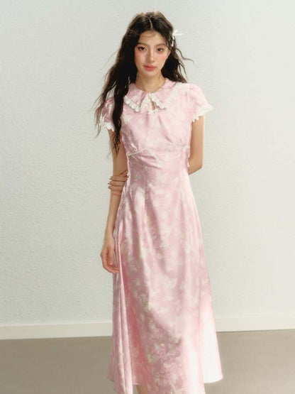 Chinese Style Butterfly Calf Length Dress