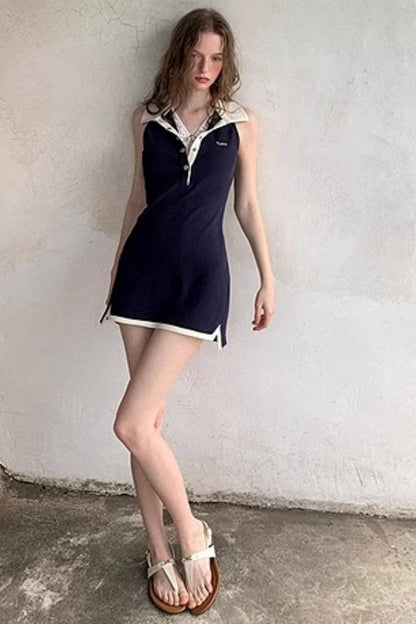 Chiffon Lace Polo Dress