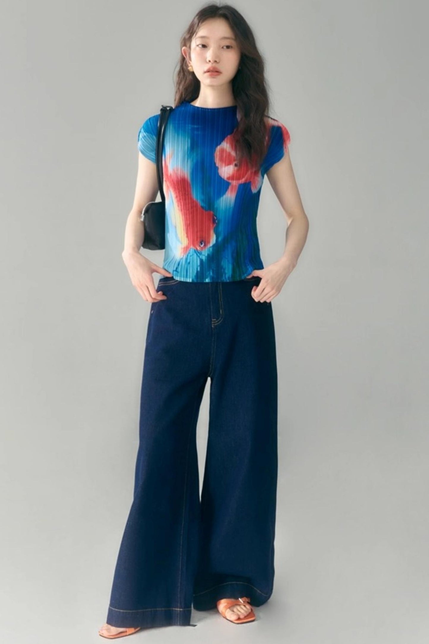 Goldfish Retro Pleated Top