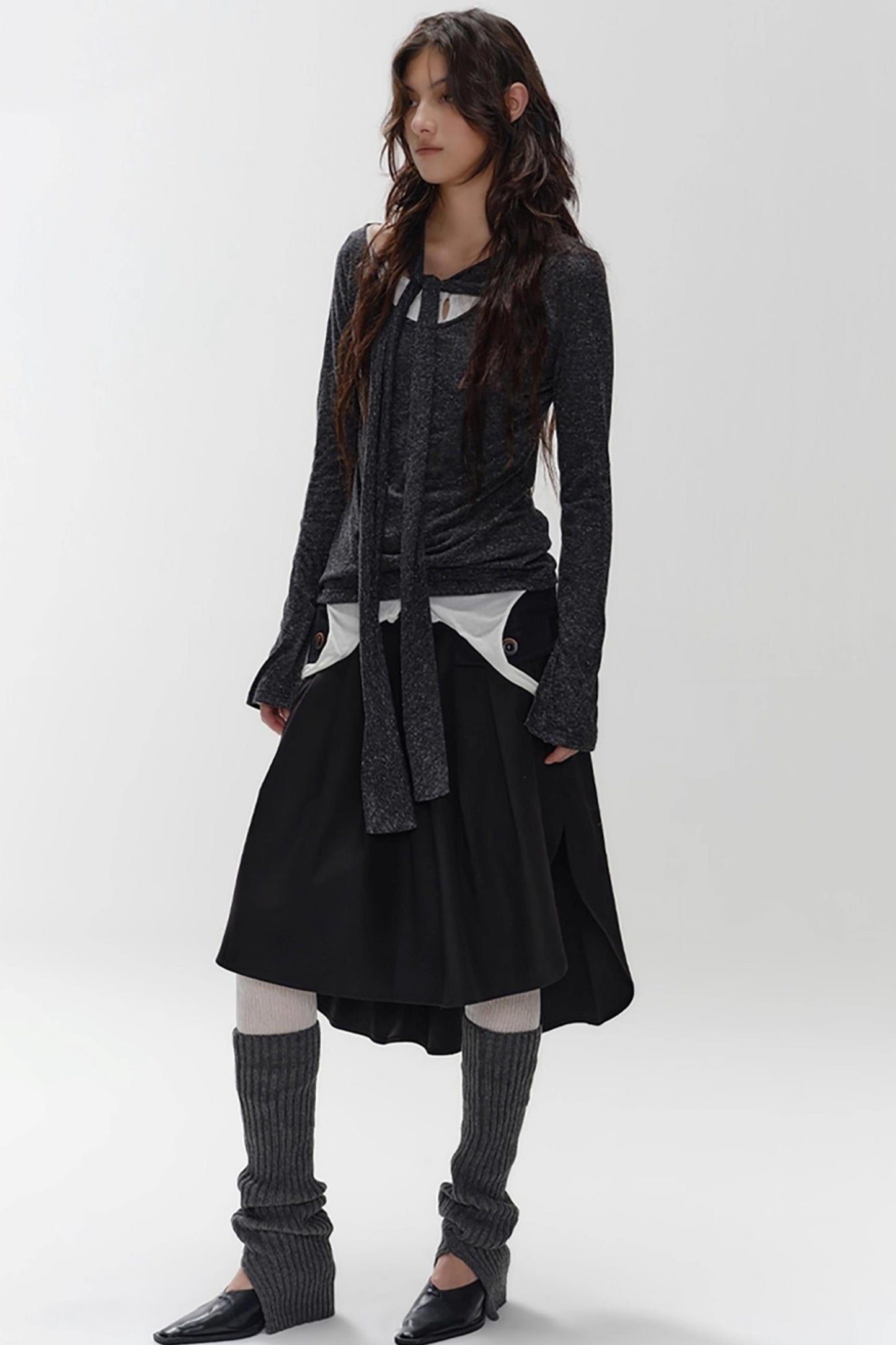 Retro Asymmetrical Knitted Top