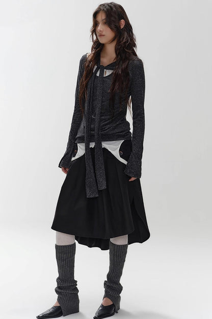 Retro Asymmetrical Knitted Top