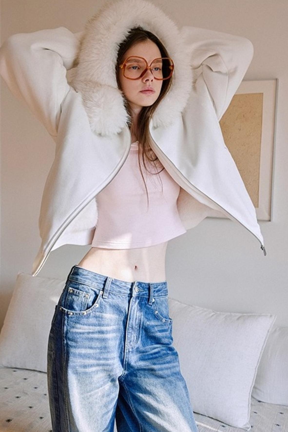 Pearl Rhinestone Wool Top