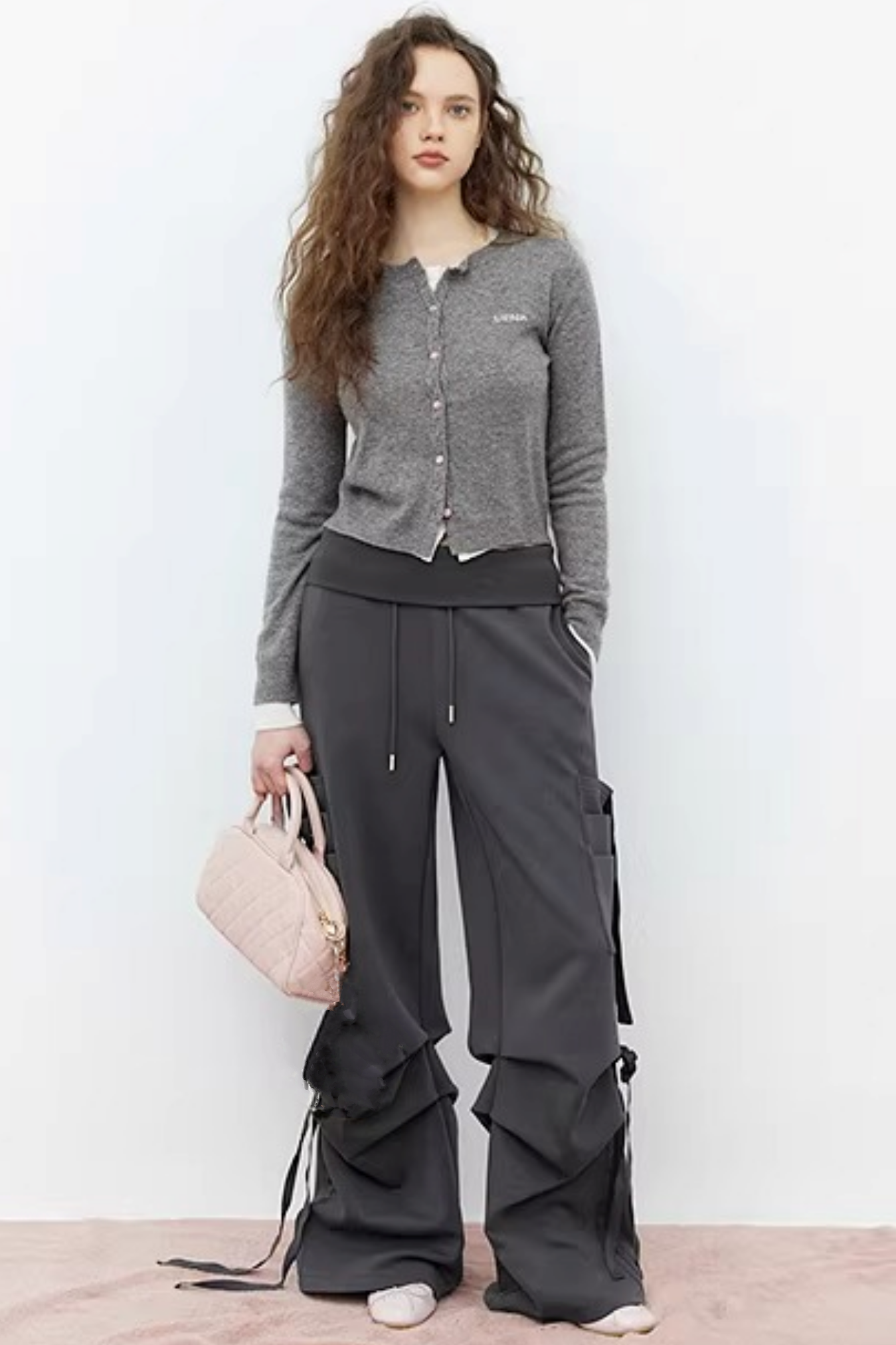Uena Grauer Strickcardigan