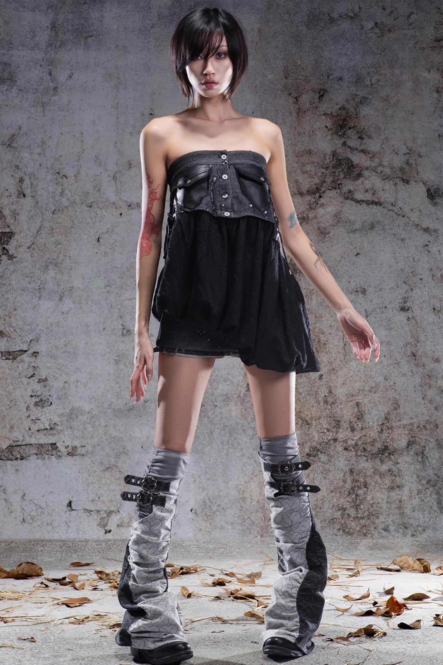 Punk Retro Low-Rise Shorts Set-Up