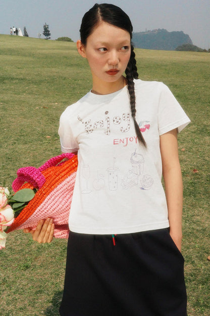 Light Gray Polka Dot Tee