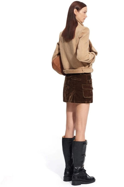 Low-Waisted Hip-Hugging Denim Skirt