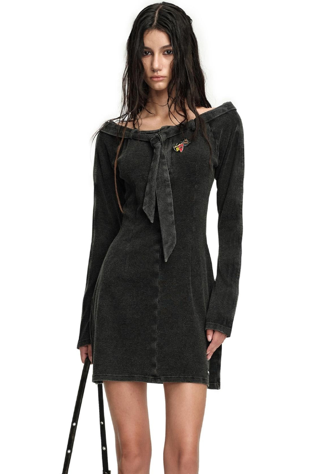 Elegant Tie Detail Long Sleeve Dress