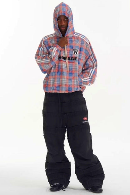 Patchwork-Plaid-Pullover
