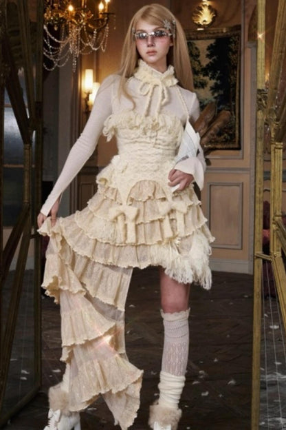 Lace Cake Irregular Multi-Layer Skirt