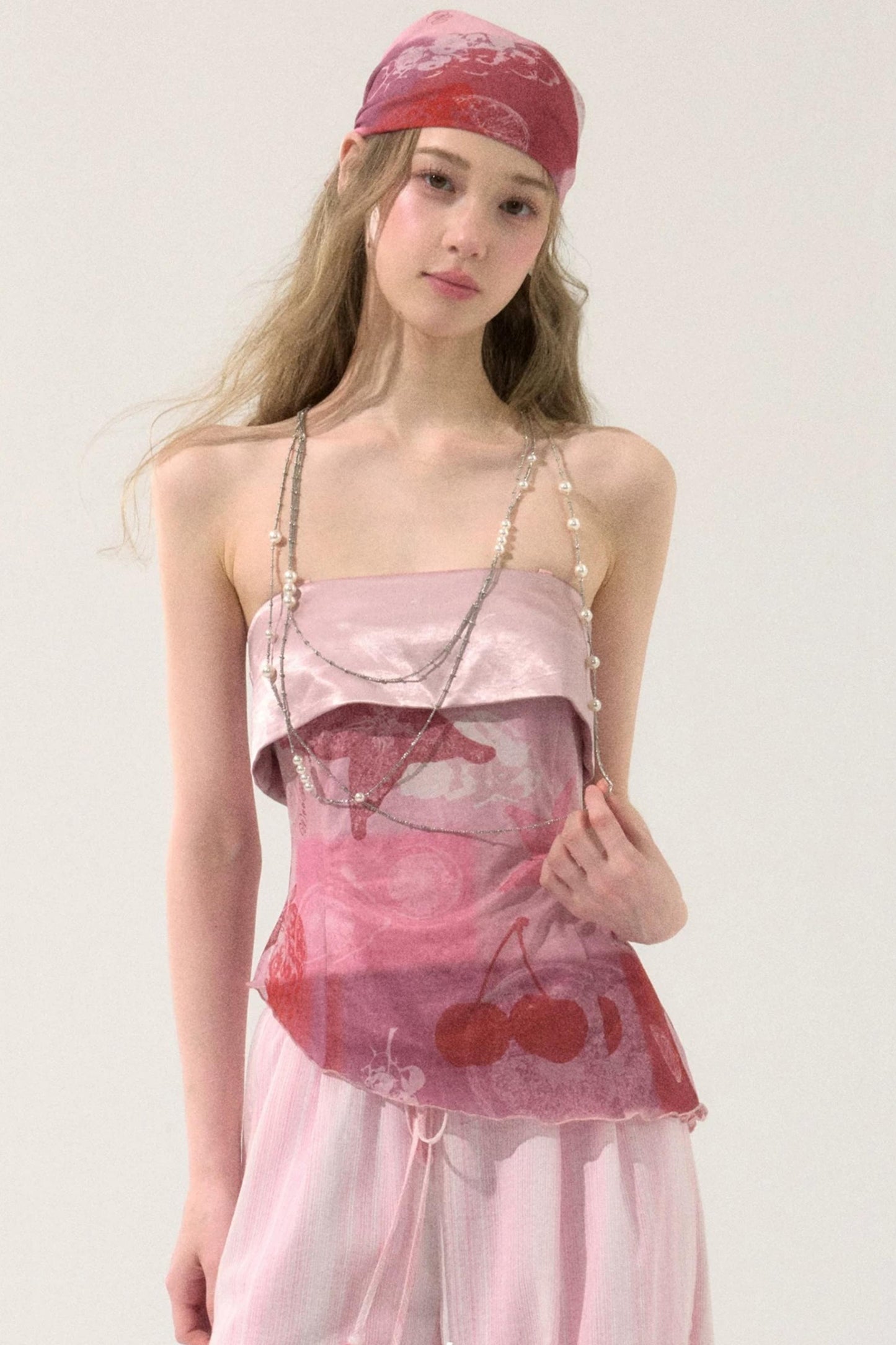 Irregular Hem Printed Tube Top