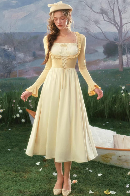 Lace French Color-Block Dress