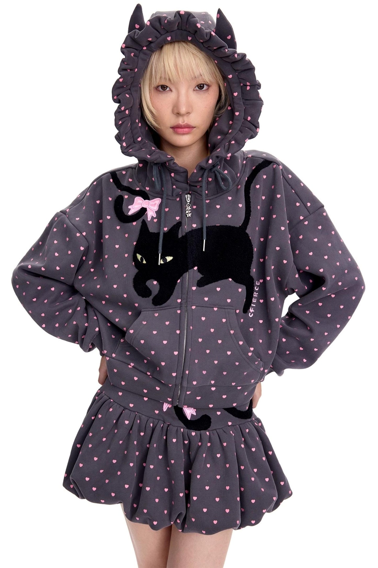 Love Polka Dot Cat Ear Jacket