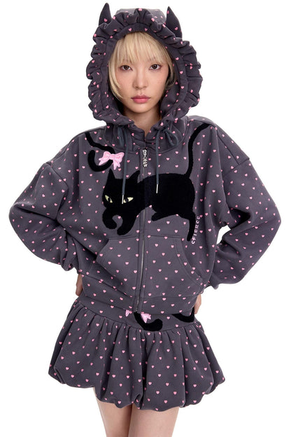 Love Polka Dot Cat Ear Jacket