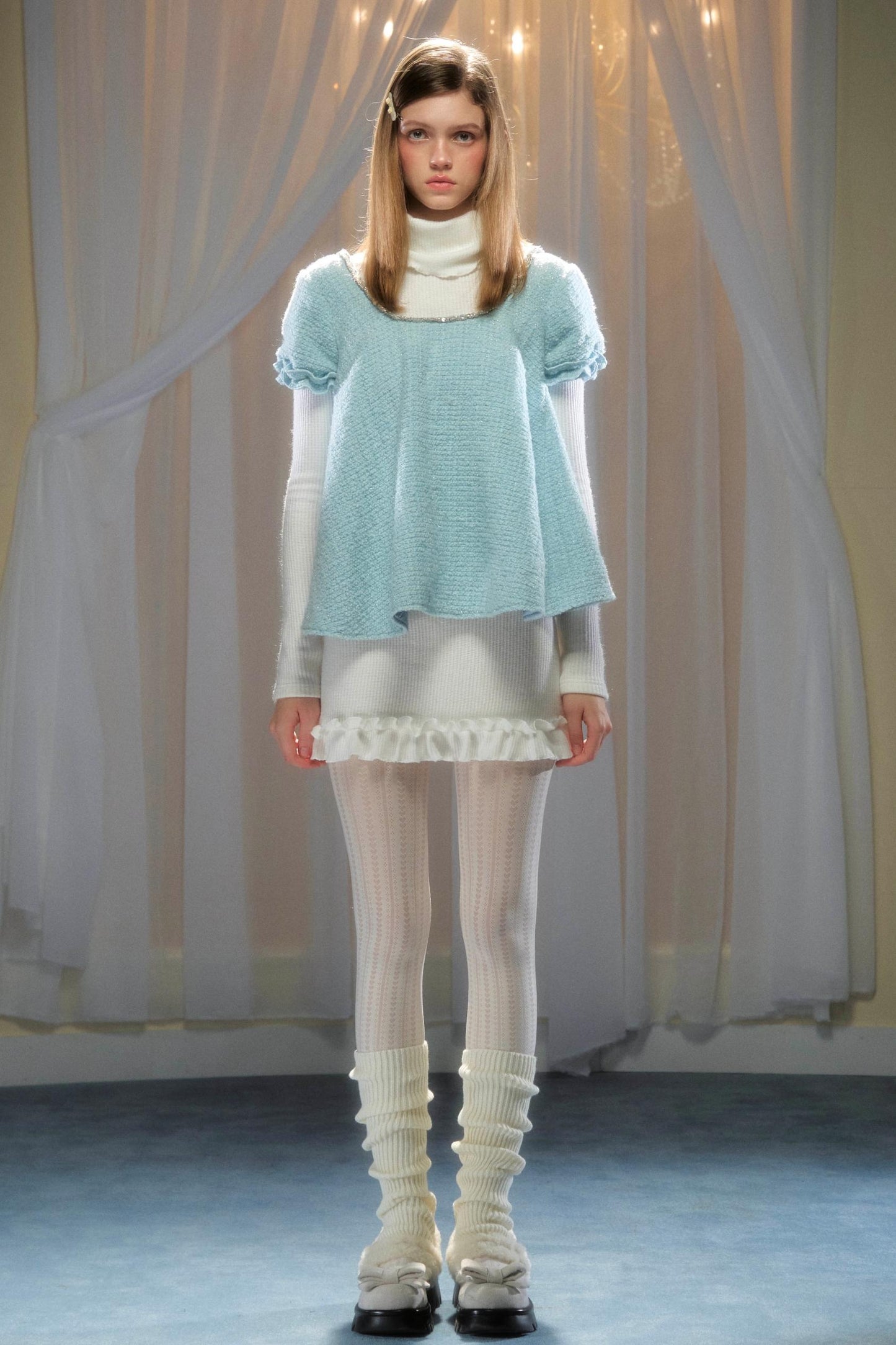 Tweed Bow-Detail Two-Piece Set