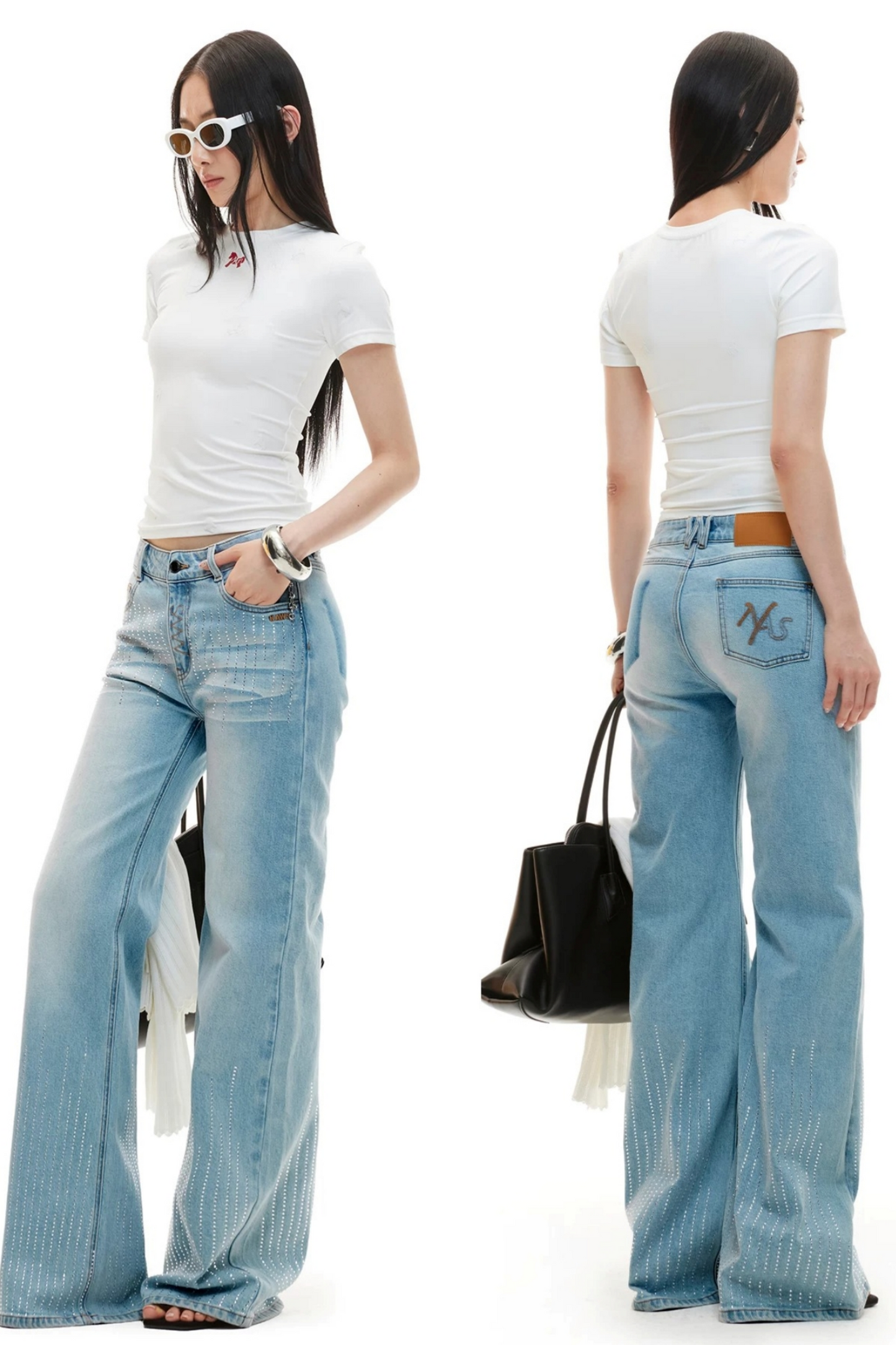 Shiny Vintage Denim Pants
