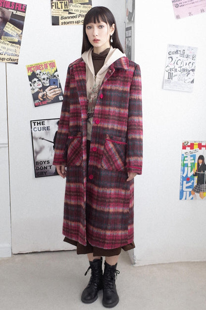 Retro Check Long Coat