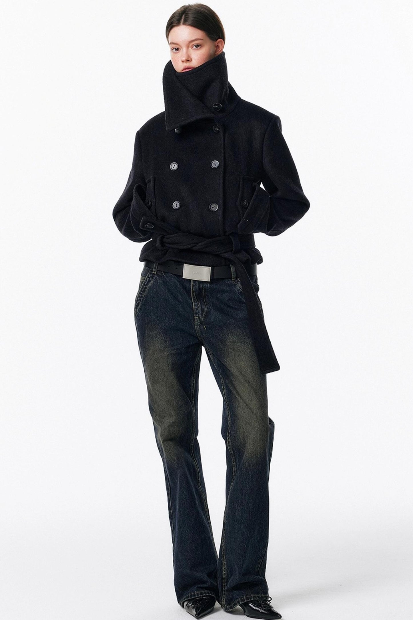 Retro Washed Micro-Flared Jeans