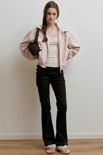 Faux Suede Embroidery Jacket