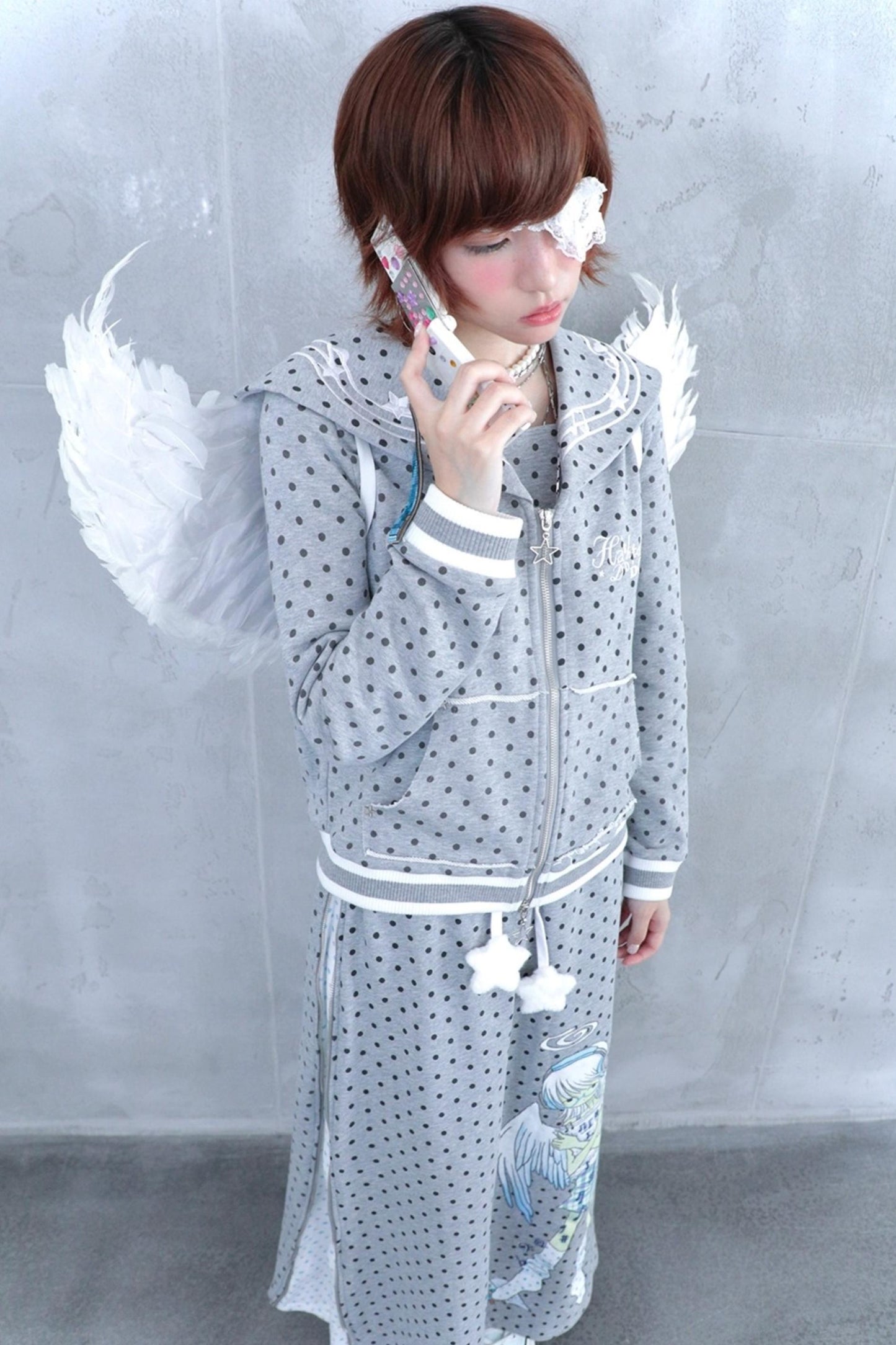 Original Polka Dot Embroidery Sailor Uniform Jacket