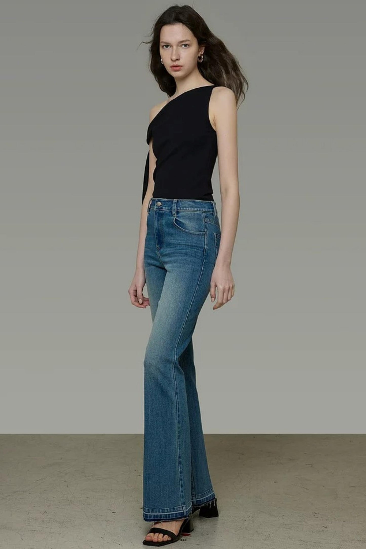 French Flared Denim Pants