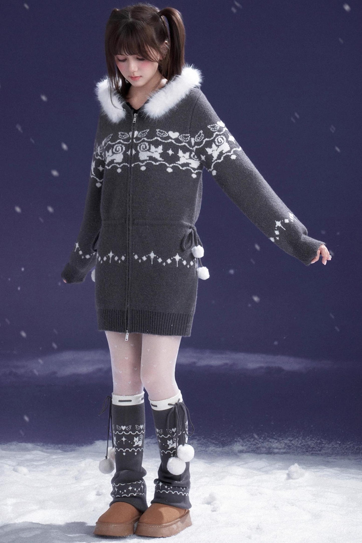 Fair Isle Knit Snow Socks Covers