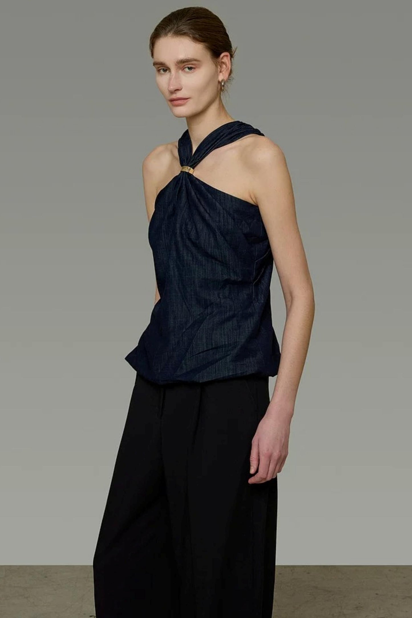 Cross Collar Halter Top