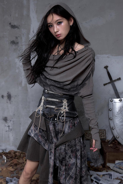 Wasteland Swing Collar Knitted Tops